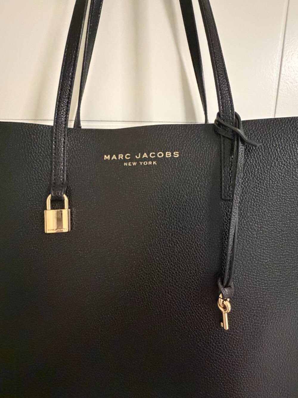 Marc Jacobs The Grind Black Leather Tote Shoulder Bag - Picture 3 of 16